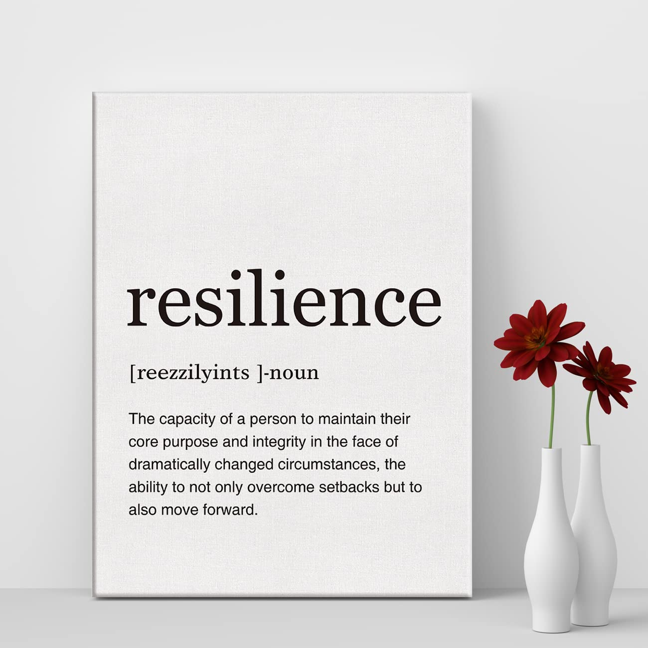 Resilience Definition Print Canvas Wall Art Home Office Decor Modern Painting 12x15 Canvas Positive Poster Framed Ready to Hang